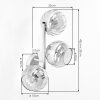 Applique moderne Koyoto in sabbia, set di 2 con 3 sfere in vetro rigato chiaro