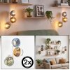 Applique da parete Koyoto retrò, set da 2, 3 sfere blu, verdi, oro e chiare per il divano