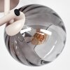 Plafoniera a tre sfere Koyoto moderna in vetro grigio fumo e ambrato