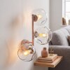 Lampada da parete Ripoll moderna con 3 sfere in vetro trasparente, E14
