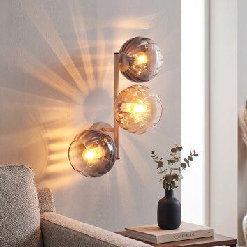 Applique a sfere moderna Koyoto con 3 schermi in vetro verticali per il divano