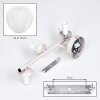 Moderna applique da parete Ripoll con 3 sfere in vetro bianco, 25 Watt