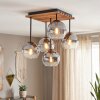 Plafoniera a sfere Koyoto, stile Boho, con 5 schermi in vetro chiaro e grigio fumo
