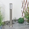 Lampione da vialetto moderno con anelli metallici e schermo bianco per il vialetto
