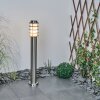 Lampione da vialetto moderno con anelli metallici e schermo bianco per il vialetto