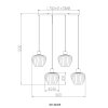 Toy NOWA lampada a sospensione moderna, 4 luci E27, lunga 108 cm per isola cucina