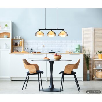 NOWA Eva lampada a sospensione moderna a 3 luci G9, L 70 cm, per sala da pranzo