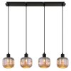 NOWA Tom lampada a sospensione moderna longiforme a 4 luci E14, lunga 80,8 cm