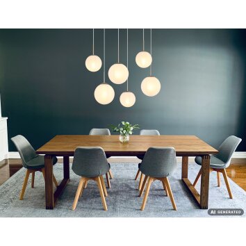 NOWA KOP lampadario a sospensione moderno a 6 luci, lunghezza 93,5 cm, E27
