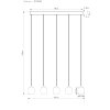 NOWA Minara lampada a sospensione LED moderna lunga 102 cm per sala da pranzo