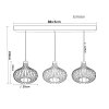NOWA Mateo lampadario moderno a sospensione a 3 luci per cucina E27 60W 103 cm