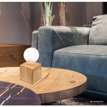 NOWA Leonie lampada da tavolo quadrata moderna E27, 40 Watt, decorativa per soggiorno