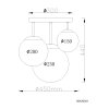NOWA Kop lampadario sferico a 3 luci moderno E27 60 W ø 45 cm altezza 44 cm
