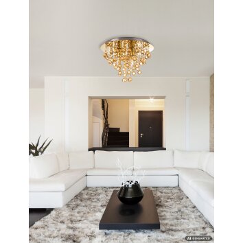 NOWA London lampadario da soffitto rotondo a cascata decorativo 3 luci E14 Ø 38 cm