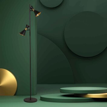Steinhauer Preto piantana lampada da terra con 2 faretti orientabili, 161 cm