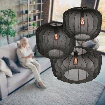 Steinhauer Sable lampada a sospensione moderna rotonda E27, lunghezza 55 cm