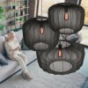 Steinhauer Sable lampada a sospensione rotonda per sala da pranzo E27, lunghezza 60 cm