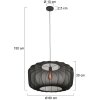 Steinhauer Sable lampada a sospensione rotonda per sala da pranzo E27, lunghezza 60 cm