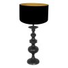 Steinhauer Lampada da tavolo Lyons, base scultorea in legno, paralume nero orientale
