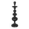Steinhauer Lampada da tavolo Lyons, base scultorea in legno, paralume nero orientale