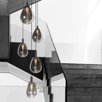 Steinhauer Glimsy lampada a sospensione LED rotonda 5 luci regolabile 40 cm