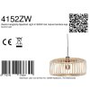 Steinhauer Lampada a sospensione a gabbia Sparkled Light, regolabile con paralume marrone