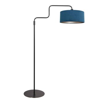 Steinhauer Lampada da terra Bloeba, braccio angolare, paralume blu, regolabile per lettura