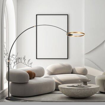Steinhauer Ringlux lampada ad arco da terra LED regolabile a 2 luci moderna