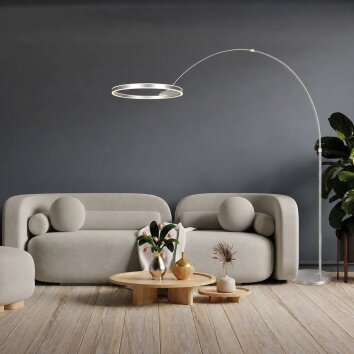 Steinhauer Ringlux piantana ad arco lampada da terra LED moderna regolabile a 2 luci