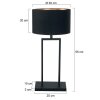 Steinhauer Lampada da tavolo Stang moderna con struttura rettangolare e paralume nero