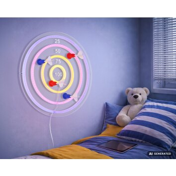 Globo Darteri applique LED da parete bersaglio neon moderna decorativa per cameretta