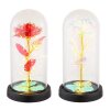 Globo Rosalina lampada decorativa LED, lampada da tavolo a campana con rosa, 20 luci LED