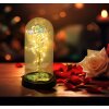 Globo Rosalina lampada decorativa LED, lampada da tavolo a campana con rosa, 20 luci LED