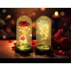 Globo Rosalina lampada decorativa LED, lampada da tavolo a campana con rosa, 20 luci LED