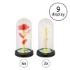 Globo Rosalina lampada decorativa LED, lampada da tavolo a campana con rosa, 20 luci LED