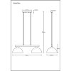 NOWA Romy lampada sospesa a barra 2 luci 85 cm E27 60 Watt per cucina e sala da pranzo