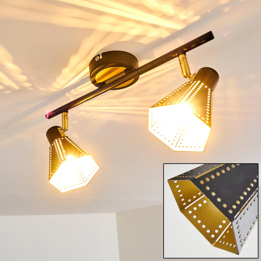 Vantaa Plafoniera Nero-Oro, 2-Luci main product photo