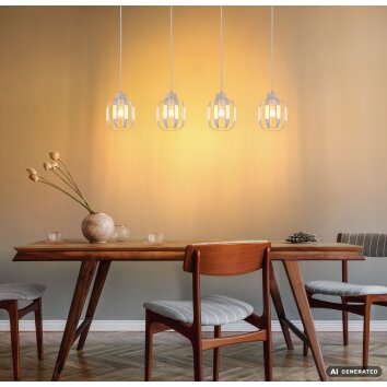 Globo Arlen lampadario a sospensione moderno retrò 4 luci per cucina e sala da pranzo
