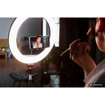 Globo Delgado LED lampada ad anello regolabile con stativo e supporto smartphone da trucco