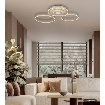 Globo Miles plafoniera LED, lampada da soffitto moderna a 3 anelli per soggiorno