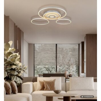 Globo Miles plafoniera LED a 3 anelli moderna 6710 lm 2700-6500 K 60 W
