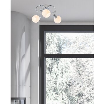 NOWA Doxy plafoniera moderna rotonda a 3 luci per soggiorno e cucina Ø25 cm E14