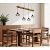 Globo Caldwell lampada a sospensione industriale a barra con 4 luci, lunghezza 125 cm