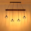 Globo Caldwell lampada a sospensione industriale a barra con 4 luci, lunghezza 125 cm