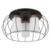 Globo Rowena plafoniera da soffitto rotonda industriale a 3 luci per soggiorno Ø 50 cm
