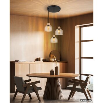 Globo Swanson lampada sospesa moderna a 3 luci Ø 40 cm per sala da pranzo e cucina