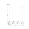 Globo Swanson lampada a sospensione lineare a 4 luci 113 cm per tavolo da pranzo