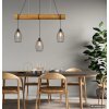 Globo Berti lampada a sospensione industriale a tre luci, lunghezza 115 cm, per tavolo da pranzo