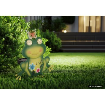 Globo FLAUGI lampada solare da giardino a LED decorativa rana con corona per esterno