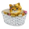 Globo Kotir lampada solare LED da esterno gatto nel cestino dei fiori decorativa